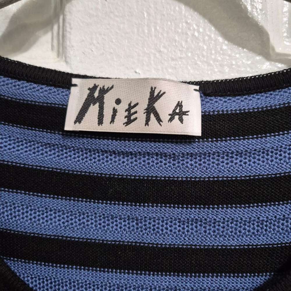 Women's Mieka Striped Crew Neck Sweater L Black Blue White - Picture 3 of 7